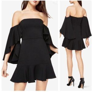 BCBGMaxAzria Simone Off-The-Shoulder Black Dress